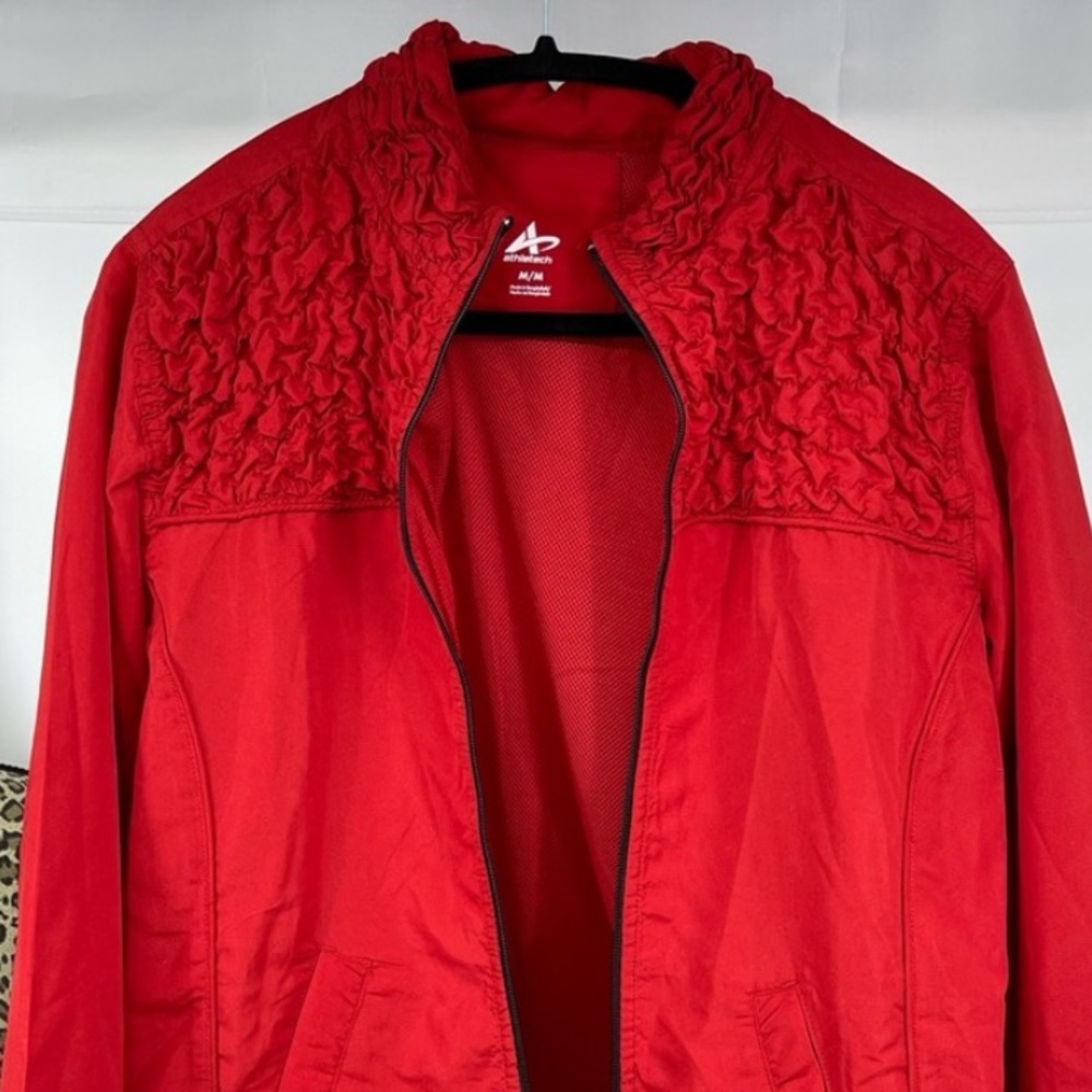 NWOT Athletech RED lightweight zip front Jacket M